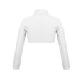 thumbnail image 2 of Zaldita Kids Long Sleeve Dance Crop Top Mock Neck Ballet Pullover Gymnastics Yoga Shirts Sport Tee Ivory 8, 2 of 4