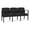 Castillo Black, variant on Amherst Steel Reception Waiting 3 Seat Tandem Seating / Black Steel / Blue