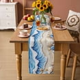 thumbnail image 3 of Coastal Beach Table Runner, Blue Ocean Starfish Shell Seashore Sand Washable Cotton Linen Table Runners 108 Inches Long, Dresser Scarf Runner for Dining/Living Room/Kitchen/Square Tables 13''x108'', 3 of 8
