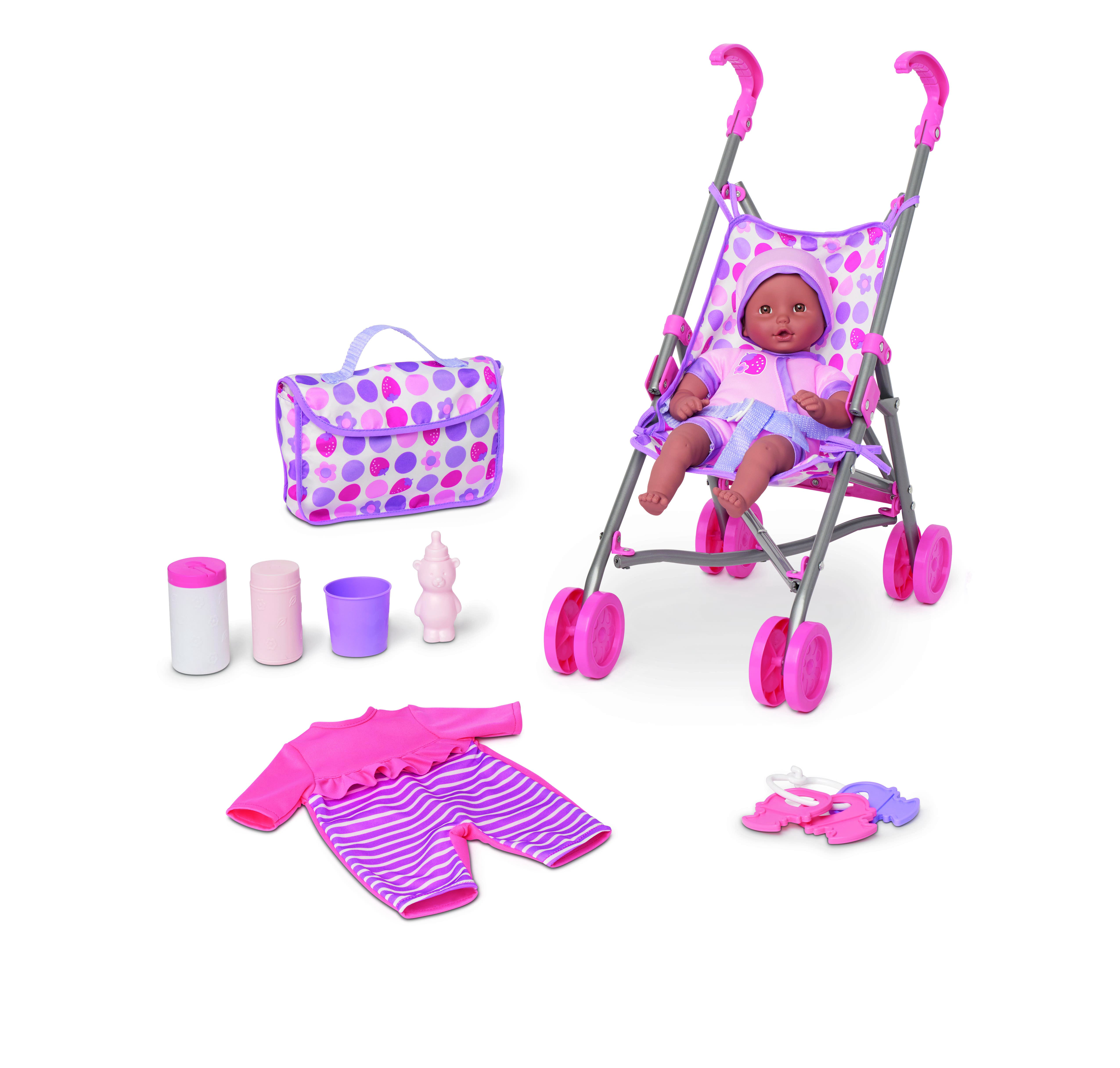 kid connection baby doll stroller playset