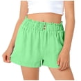 thumbnail image 2 of Amidoa Girls Shorts Wide Leg Toddler Soft Elastic Waist Solid Color Casual Summer Shorts for Kids Green Size 5T, 2 of 6