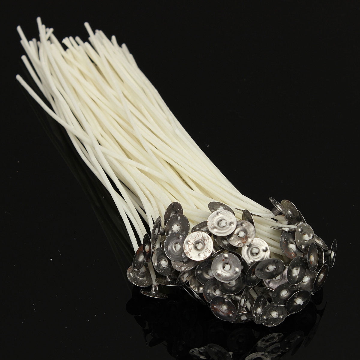 100Pcs Candle Wicks Cotton Core Pre Waxed With Sustainers For Candle-Making