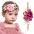 thumbnail image 1 of Cintas Para El Pelo De Bebé, Diademas De Nailon Con Flores Para Niña Pequeña, Corona De Flores Artificiales, Diademas Para Bebé, Envoltura Para La Cabeza De Fotografía Para Niñas Recién Nacidas seitruly BA001512-03, 1 of 6