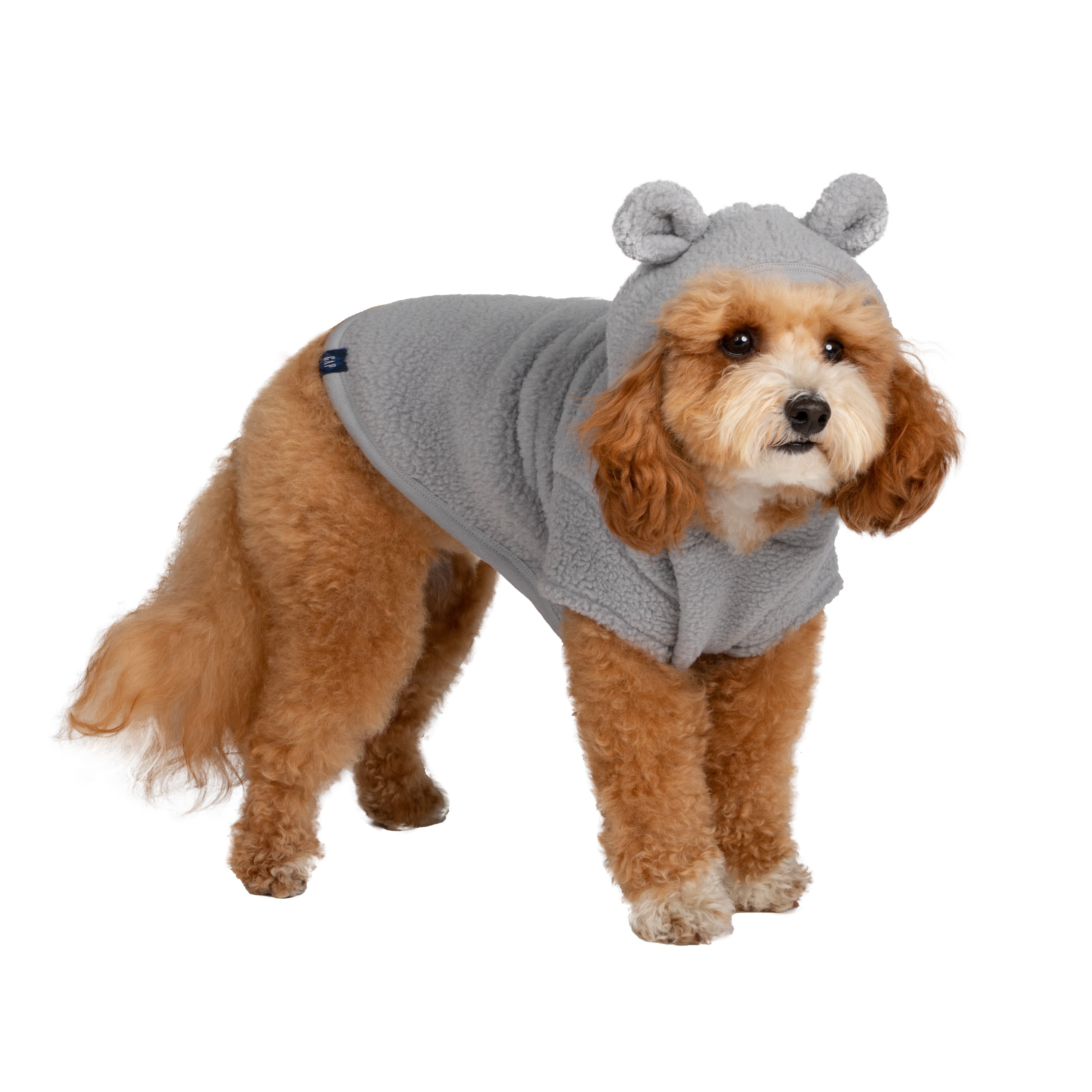 Gap Pet, Dog Clothes, Recycled Gray Sherpa Bear Ear Pet Hoodie