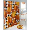 thumbnail image 6 of Fall Thanksgiving Shower Curtains for Bathroom, Maple Leaf Pumpkin Black White Plaid Waterproof Fabric Shower Curtain for Bathroom Bathtub Decoration, Machine Washable, 54x"78", 6 of 9