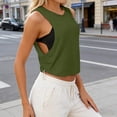 thumbnail image 2 of Aihuaihua Side Armhole Tank Tops for Women, Workout Sport Athletic Yoga Running Gym Loose Crop Sleeveless Shirts Green M, 2 of 6