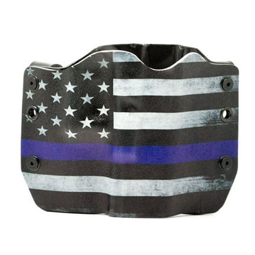 Outlaw Holsters: Thin Blue Line OWB Kydex Gun Holster for Ruger P89, Right Handed.