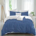 thumbnail image 2 of Navy Blue Bedding 3 Piece Duvet Cover Set Twin Size, Vintage Country Monochrome Farmhouse Soft Microfiber Comforter Cover with Zipper Closure & Pillowcases, Wrinkle & FadeResistant Quilt Cover, 2 of 9