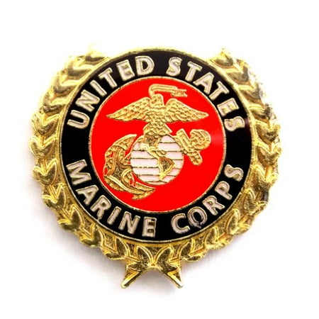 Gold Military Lapel Pin - USMC EGA United States Marine Corps With Gold Leaves Lapel Hat Pin Military PPM6010 (1 pin)