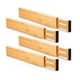 thumbnail image 1 of Utoplike 4 separadores de cajones de cocina de bambú grandes, organizadores de cajones ajustables, con resorte, funciona en cocina, aparador, baño, dormitorio, cajón, escritorio, 1 of 5