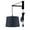 Textured Slate Blue, variant on MAST Plug-In Wall Mount Pendant, 1 Light Black Cord/Arm, Shallow Drum Textured Oatmeal Shade 10x12x8