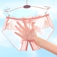 thumbnail image 4 of Bragas de encaje transparentes para mujer, tangas de entrepierna abierta bordadas, ropa interior Sexy, lencería sexual de tentación dulce, 4 of 4