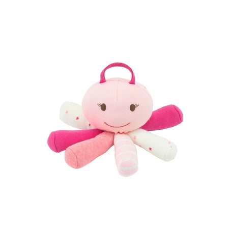 Under the Nile Organic Cotton Pink Scraptopus Stuffed Octopus (Best Toys For Babies Under 6 Months)