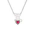 thumbnail image 2 of Delight Jewelry Silvertone Hot Pink & Silvertone Lime Green Heart with Black Ruffles Silvertone Dream Big Pendant Necklace, 25", 2 of 4