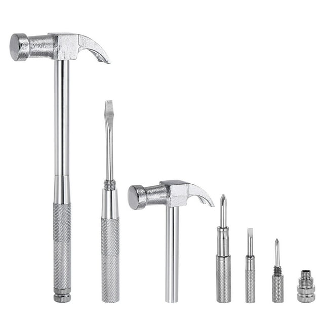 Unique Bargains 2Set 6 in 1 Mini Multifunction Claw Hammer with Slotted Phillips Screwdriver