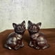 thumbnail image 2 of Ebony wood carved cat figurine, new Chinese style solid wood animal cute kitten home living room desktop decoration craft., 2 of 3