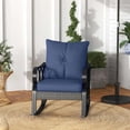 thumbnail image 4 of Topcobe 2-Piece Rattan Rocking Chairs with Comfortable cushions, Aluminum Frame, Perfect for Garden, Patio, Blue Relaxation, 4 of 11