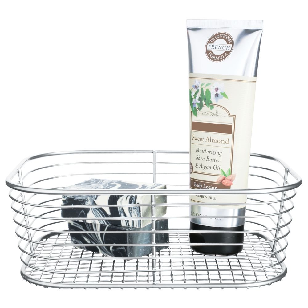 iDesign Vienna Vanity Basket in Silver, Small
