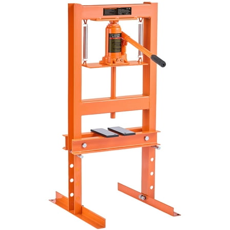 KFFKFF Hydraulic Workshop Press, 6 Ton H-Frame Hydraulic Mechanic's Floor Press, Configurable Workshop Press with Pressing Plates, Robust Hydraulic Press for Garage, Workshop, Mechanic's Bay