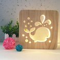 thumbnail image 3 of Lámpara de madera con forma de delfín 3D creativa, lámpara de escritorio LED, fuente de alimentación USB, lámpara de escritorio con luz nocturna de dibujos animados, lámpara de decoración de dormitorio para el hogar, regalo para niños, adultos, niñas, niños, dormitorio, sala de estar, mesita de noche Ormromra LRWJ424-6, 3 of 7