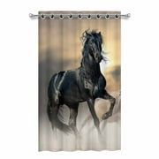 MKHERT Horse Blackout Window Curtain Drapes Bedroom Living Room Kitchen Curtains 52x84 inch