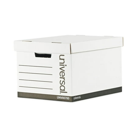 Universal 9523201 12 in. x 15 in. x 10 in. Medium-Duty Lift-Off Letter/Legal File Lid Boxes - White (12/Carton)