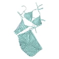thumbnail image 4 of Swimsuit for Women Polka Dot 3 Piece Bikini Set Halter Triangle Top Cutout Side Tie Shorts Bottoms Beach Swimwear for Summer Vacation Pool, 4 of 4