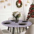 thumbnail image 3 of Purple Boho Round Tablecloth for 45"-54" Tables, Waterproof Outdoor Table Cloths 54 Inch Round Fitted Tablecloth with Elastic, Mantoro Flower Modern Abstract Bohemian Floral Table Cloth Cover, 3 of 4