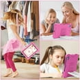 thumbnail image 5 of Kids Case for Apple iPad 6th 5th Generation / iPad Air 1 2 9.7 Inch, Silicone Lightweight Kids Friendly Kickstand Handle Cute Ladder Design Bumper Back Cover for iPad 9.7" 2018/2017,Rose, 5 of 6
