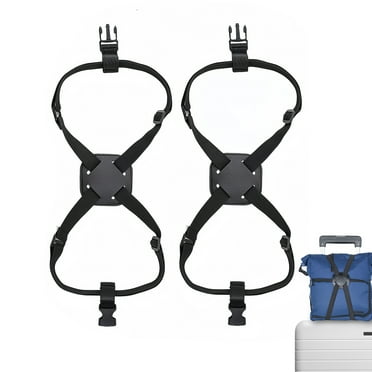 DODAMOUR 2 Pack Luggage Straps Bag Bungees, Adjustable Suitcase Elastic Strap Belt, Travel Accessories with Buckles for Baggage (Black)