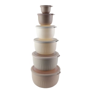 Cook with Color 12-Piece Silicone Mixing Bowl Set with Lids
