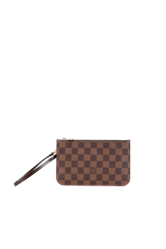 Pre-Owned Louis Vuitton Damier Neverfull Attached Pouch Brown Leather Women's LOUIS VUITTON