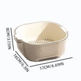 thumbnail image 2 of Double Layer Colander Two Tier Wash Basin, Plastic Kitchen Fruit Vegetable Rinsing Draining Container, Multifunctional Food Washing Basket for Daily Household Meal Prep, White, 2 of 6