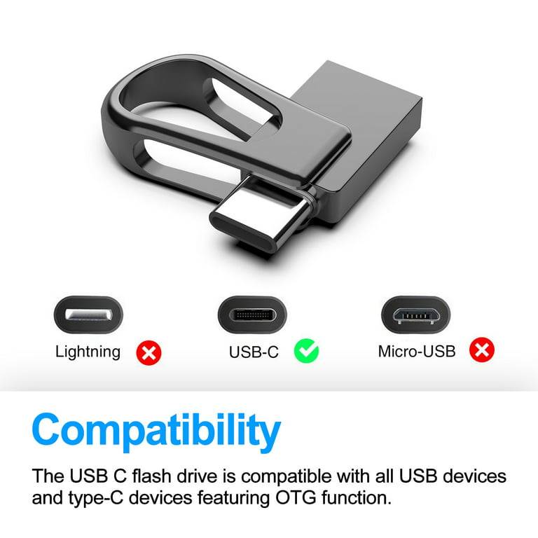 USB C Flash Drive DISAIN 64GB 2 in 1 OTG USB 3.1 to USB C Thumb Drive  Durable Metal Type C Flash Drive Compatible with MacBook Pro Air, USB C