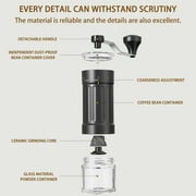 Hand Coffee Grinder, LHKLUK Adjustable Coffee Grinder, Textured ABS Body & Soda-Lime Glass, Ceramic Burr, Compact & Portable for Home/Outdoor/Cold Brew