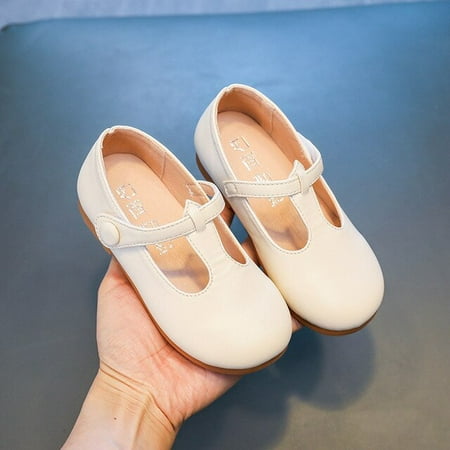

DancePeanut Kids Elegant Hook & Loop Casual Shoes For Children Girls Calssic T-Strap Flats Size 23-33
