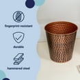 thumbnail image 3 of happimess Axel Modern Minimalist Hammered Steel 2 Gal Waste Bin, Antique Copper (Set of 2), HPM1110B-SET2, 3 of 7