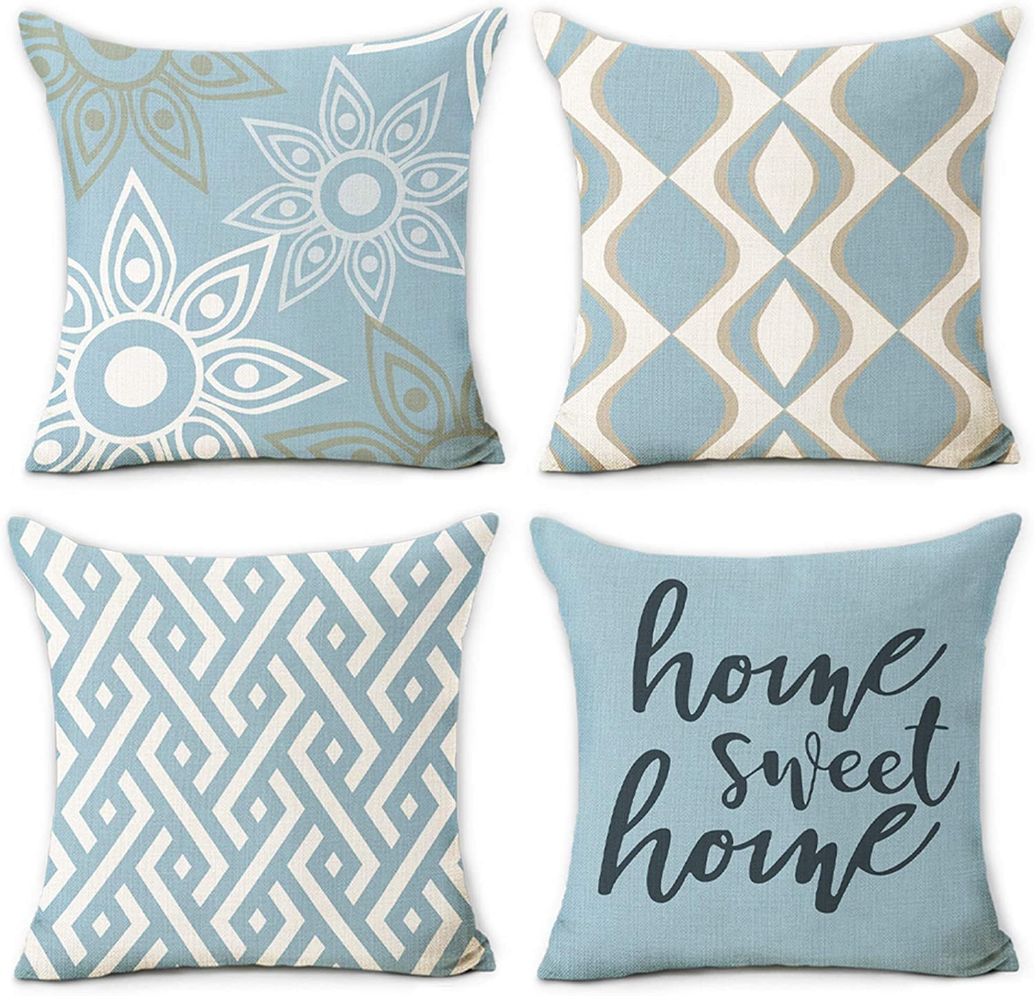 Ethnic pillow cover Waterproof case Home gifts patterned pillow blue pillow throw pillow Home decor Digital Print Cushion Cover
