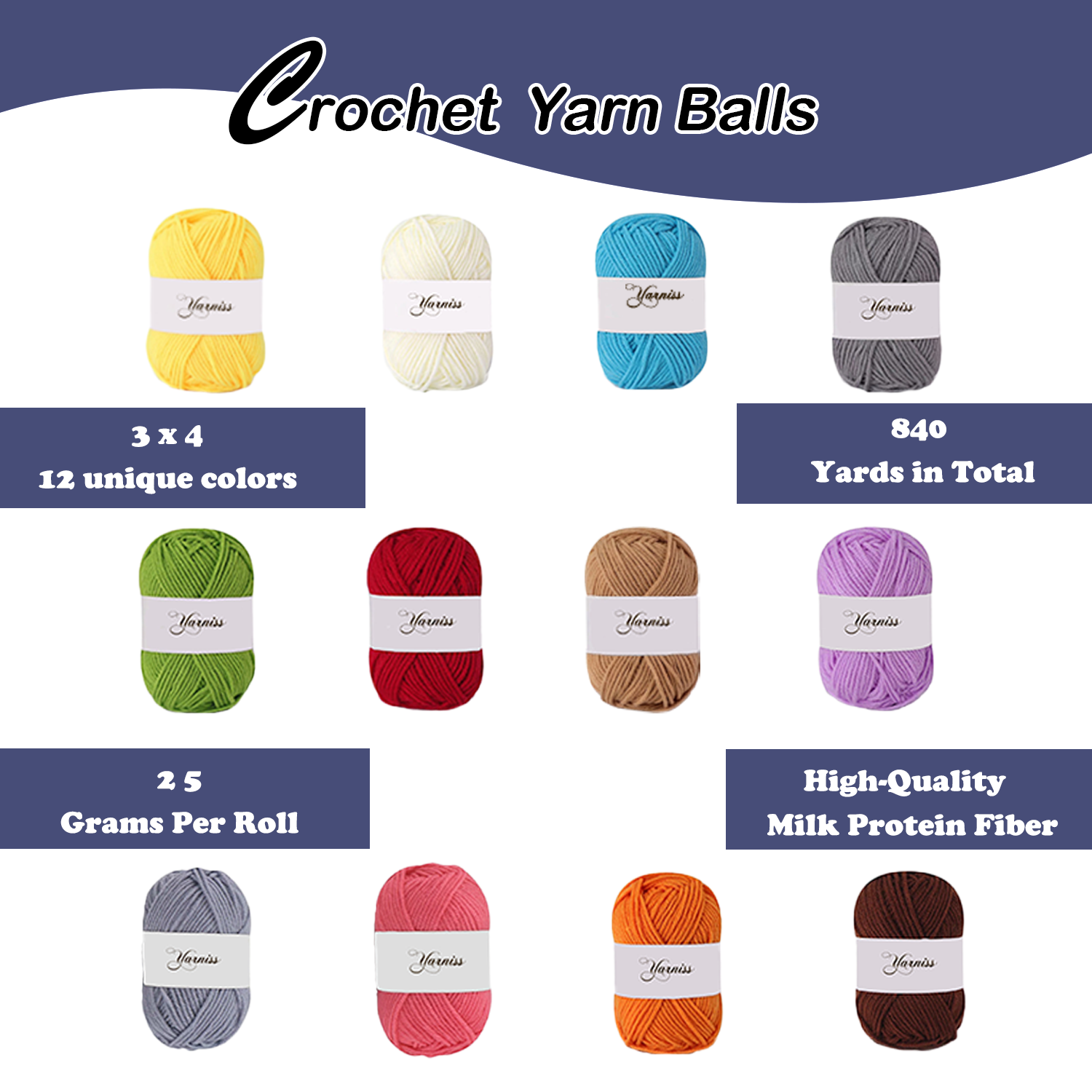 Yarniss Crochet Beginner Kit with 840 Yards Yarn photo 6