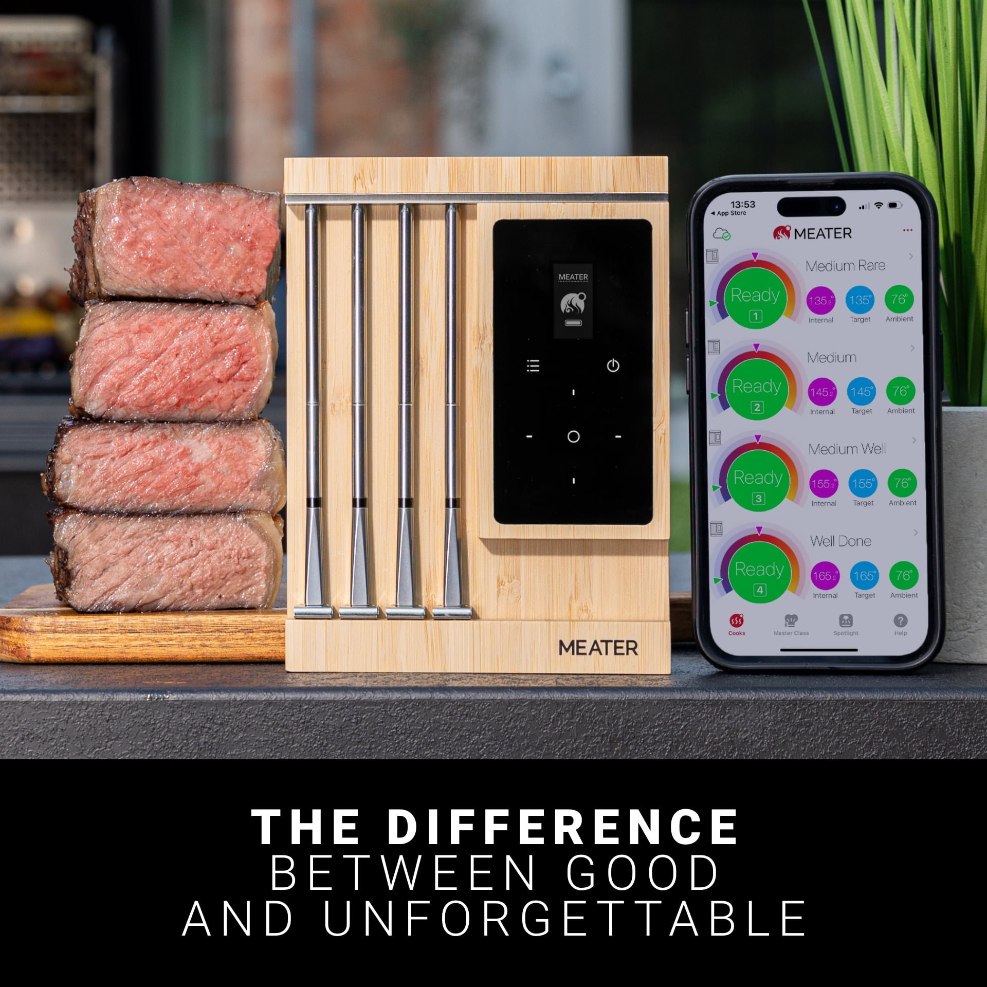 MEATER Pro XL: Bluetooth & WiFi Smart Meat Thermometer | 4 Multi-Sensor Probes | 1000°F Heat Resistance | Certified Accuracy for BBQ, Oven, Grill, Smoker, Air Fryer, Deep Fryer, Sous Vide