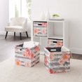 thumbnail image 2 of Linon Lane Two Pack Fabric Floral Storage Bin in Pink, 2 of 11