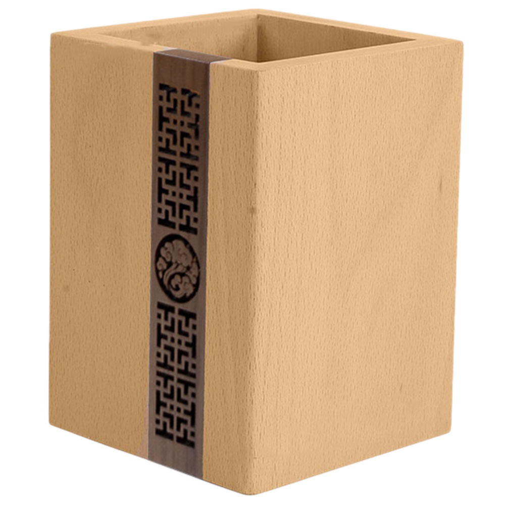 Wooden Pen Storage Holder Practical Desktop Pen Container Engraved Pen