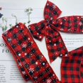 thumbnail image 2 of Rollo de cinta de arpillera navideña con cuadros rojos y copos de nieve, cinta para manualidades de 18 yardas con borde de alambre, cinta rústica natural ancha, 2 of 4