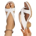 thumbnail image 3 of UDAUDU Women's Chunky Heel Sandals Arch Support Orthopedic Shoes 2026 Summer Comfort Slip-On Wedge Flip Flops Casual Party Vacation Beach Wedding Heeled Shoes White, 3 of 6