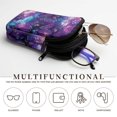 thumbnail image 5 of SEANATIVE Portable Sunglasses Case Neoprene Eyeglasses Pouch with Zipper, Dual Compartment Glasee Pouch Lightweight Protective Eyewear Case Multifunctional Glasses Bag, Violet Galaxy Butterfly, 5 of 7