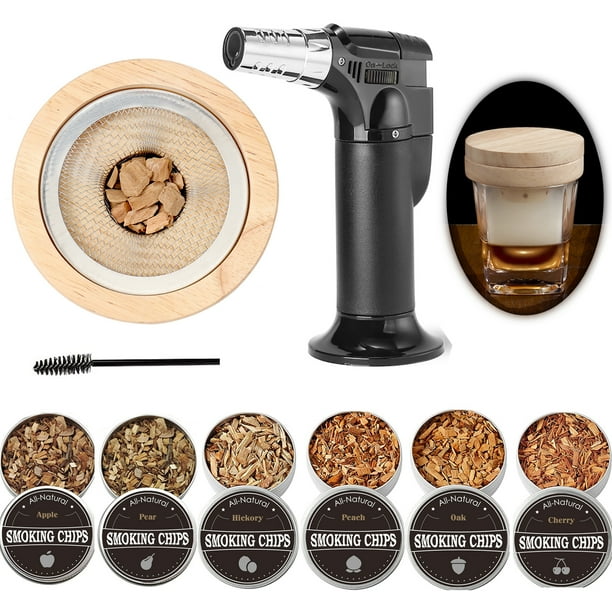 Cocktail Smoker Kit with Torch, 6 Kinds of Wood Chips for Drink Smoker