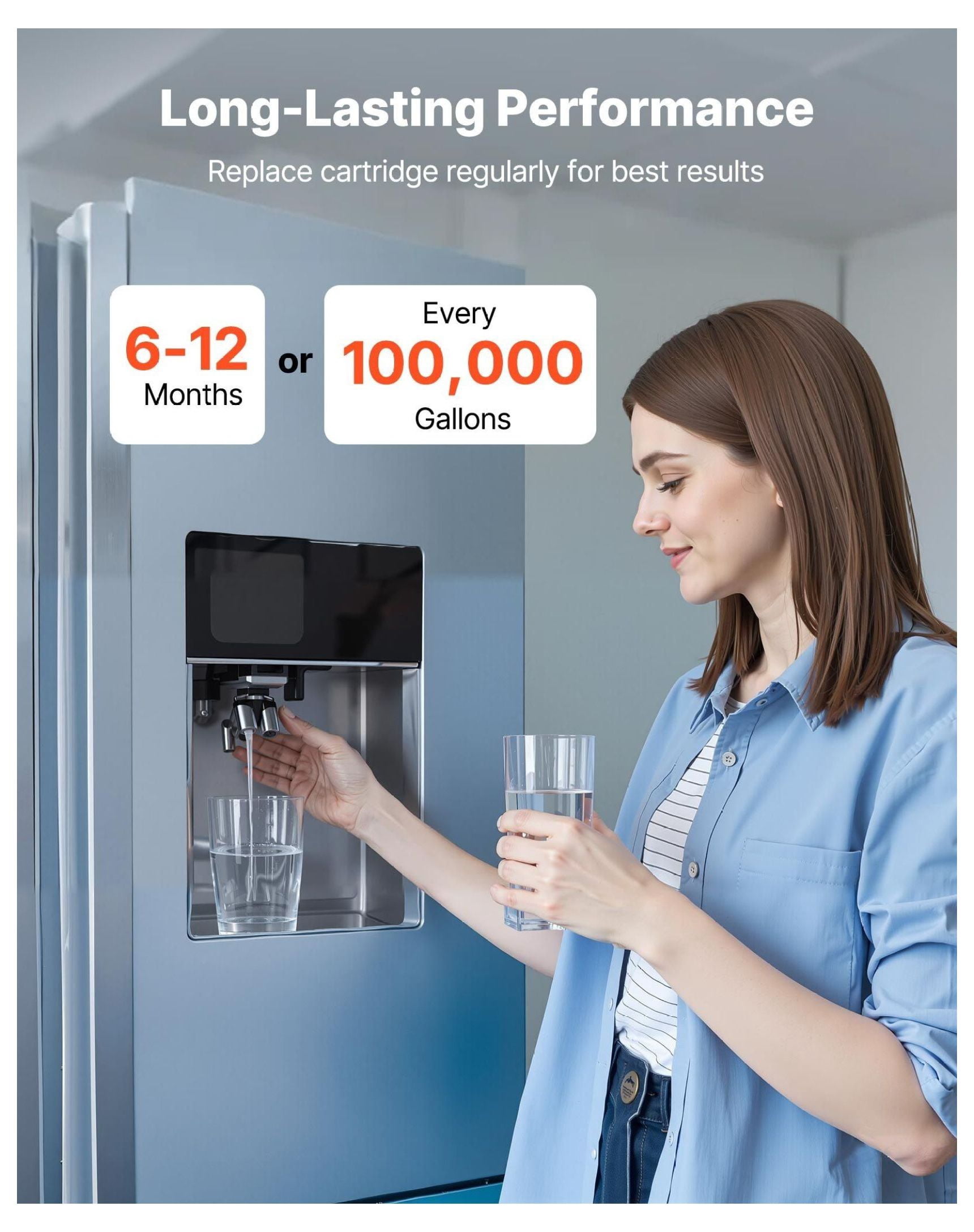 Whole House Water Filter Cartridge 4.5x20", CTO Carbon Block Filter, 1 Pack - Universal Sediment & Chlorine Reduction for Home Systems