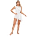 thumbnail image 1 of CHICTRY Costume de Danse Lyrique pour Femmes, Robe de Danse Moderne Contemporaine avec Strass, Blanc TG, 1 of 6