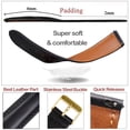 thumbnail image 6 of 19mm Black Leather Watch Band Men Quick Release Replacement Strap Soft Handmade Wristband Stainless Steel Gold Buckle, Vintage Gift for Father's Day Dad Son Husband DH-201G-19MM, 6 of 7