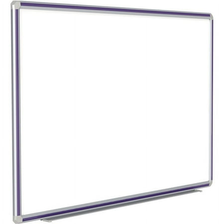 Ghent 48"x96" Aluminum Frame Ceramic Magnetic Whiteboard - Purple Trim
